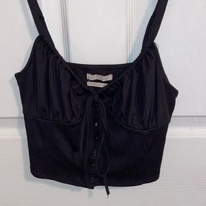 Button crop top